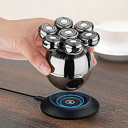 Электробритва мужская RIAS RQ8870 аккумуляторная с плавающими головками и дисплеем Silver