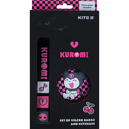 Набір аксесуарів Kuromi Бейдж + брелок KITE (HK24-3010-2)