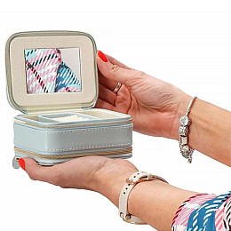 Шкатулка Casegrace SP-01167 Blue для прикрас і ювелірних виробів з дзеркалом