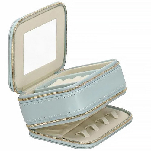 Шкатулка Casegrace SP-01167 Blue для украшений и ювелирных изделий с зеркалом