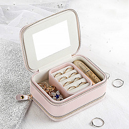 Шкатулка з дзеркалом Casegrace SP-01167 Рожевий для прикрас і ювелірних виробів портативна