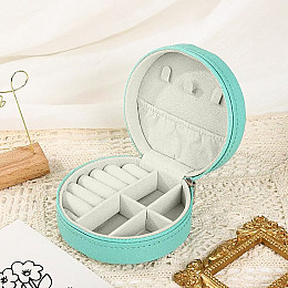 Шкатулка Casegrace SP-1257 бірюзова для прикрас і ювелірних виробів портативна кругла 11*11*5 см