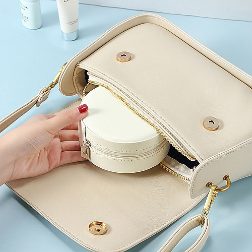 Шкатулка Casegrace SP-1257 White для прикрас і ювелірних виробів портативна кругла 11*11*5 см
