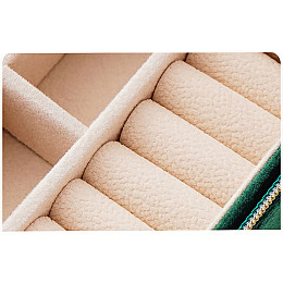 Шкатулка Casegrace SP-01280 Темно-зелена для прикрас портативна з дзеркалом та блискавкою (12401-74209)