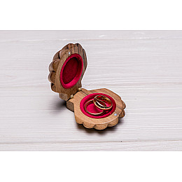 Коробочка для хранения колец на свадьбу Ракушка ecoWalnut