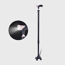 Трость Lesko YK-60 чотирьохопорна телескопічна з ліхтариком