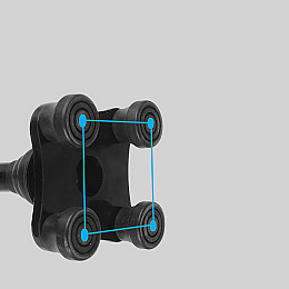 Трость Lesko YK-60 чотирьохопорна телескопічна з ліхтариком