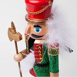 Фигурка декоративная Novogod'ko Щелкунчик 30см дерево красно-зеленый (974679)