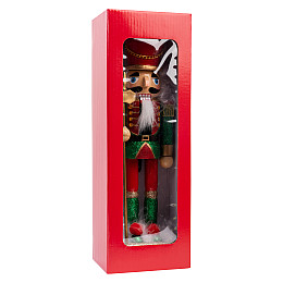 Фигурка декоративная Novogod'ko Щелкунчик 30см дерево красно-зеленый (974679)