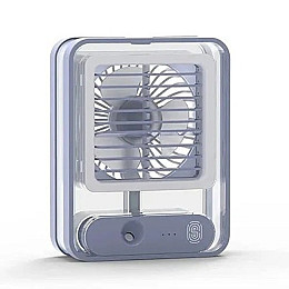 Міні кондиціонер акумуляторний від USB Transparent Spray Light Fan (UKC-01)