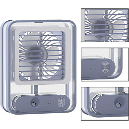 Міні кондиціонер акумуляторний від USB Transparent Spray Light Fan (UKC-01)