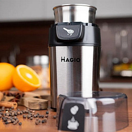 Кофемолка измельчитель Magio МG-195 Steel/Black