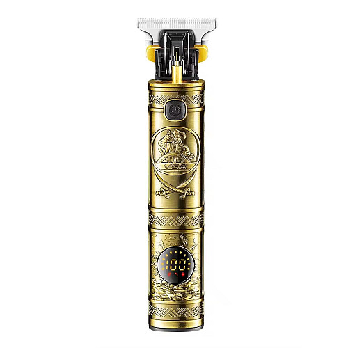 Триммер аккумуляторный для бороды и волос VGR V-097 с LED дисплеем Gold