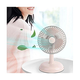 Вентилятор настольный портативный FAN KD197 Simple desktop USB Розовый