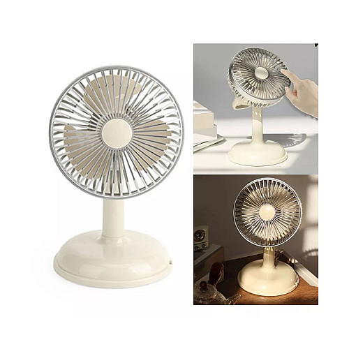 Вентилятор настольный портативный FAN KD197 Simple desktop USB Бледно-желтый