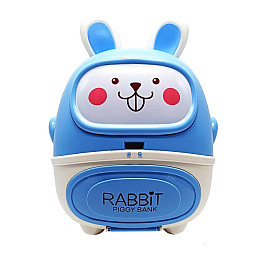 Детская электронная копилка SUNROZ Зайчик USB 18 х 12 х 25 см Blue (152537)