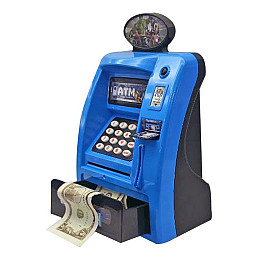 Детская электронная копилка Ages Банкомат 15.8 х 9 х 25 см Blue (155429)