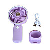 Вентилятор ручной аккумуляторный с подставкой для телефона Mini Fan HX09-1 Сиреневый с белым