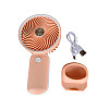 Вентилятор ручной аккумуляторный с подставкой для телефона Mini Fan HX09-1 Персиковый с белым