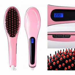 Расческа-выпрямитель Fast Hair Straightener HQT-906 Рожевий
