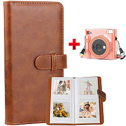 Фотоальбом коричневый для Instax Square 80 фото и Чехол для Fujifilm Instax Square SQ1 Прозрачный (2331236954)