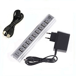 USB хаб разветвитель 10 портов Спартак White (000636)