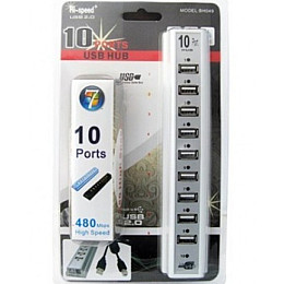USB хаб разветвитель 10 портов Спартак White (000636)