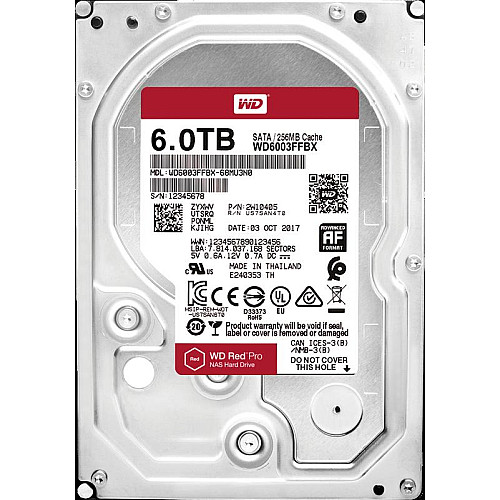Накопитель HDD SATA 6.0TB WD Red Pro NAS 7200rpm 256MB (WD6003FFBX)