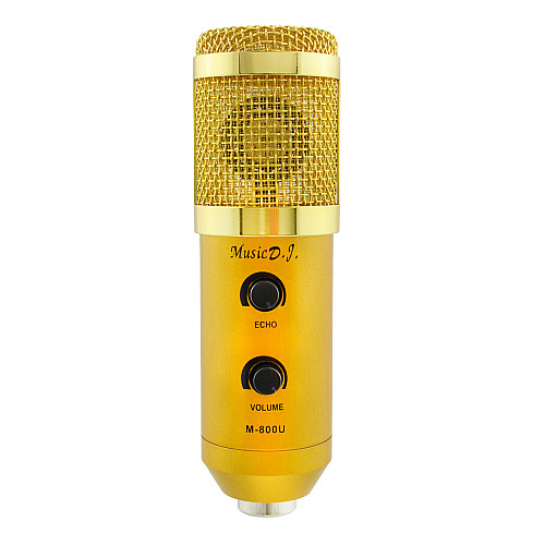 Микрофон студийный RIAS M800U со стойкой и ветрозащитой Gold (np2_00233)