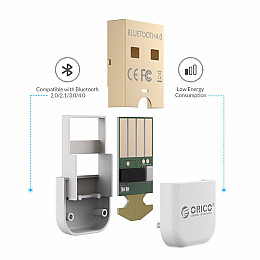 USB Bluetooth адаптер ORICO беспроводной передатчик bluetooth 4.0 для компьютера, ноутбука BTA-403-WH (32367981155)