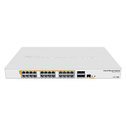 Комутатор MikroTik CRS328-24P-4S+RM (24x1G PoE+, 4xSFP+, 450W макс, L3)