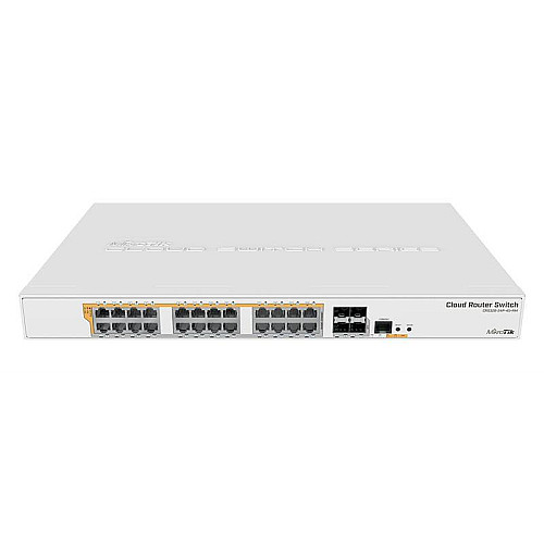 Комутатор MikroTik CRS328-24P-4S+RM (24x1G PoE+, 4xSFP+, 450W макс, L3)