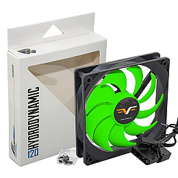 Вентилятор Frime (FGF120HB3) 120x120x25мм, 3pin+Molex, Чорний/Зелений