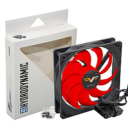 Вентилятор Frime (FRF120HB3) 120x120x25мм, 3pin+Molex, Чорний/Червоний