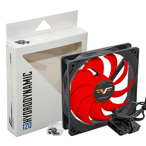Вентилятор Frime (FRF120HB3) 120x120x25мм, 3pin+Molex, Black/Red