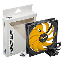 Вентилятор Frime (FYF120HB3) 120x120x25мм, 3pin+Molex, Black/Yellow