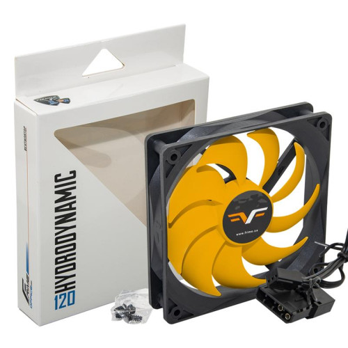 Вентилятор Frime (FYF120HB3) 120x120x25мм, 3pin+Molex, Black/Yellow