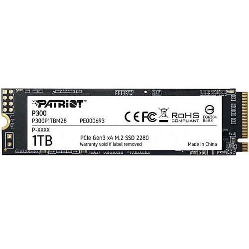Накопитель SSD 1TB Patriot P300 M.2 2280 PCIe NVMe 3.0 x4 TLC (P300P1TBM28)