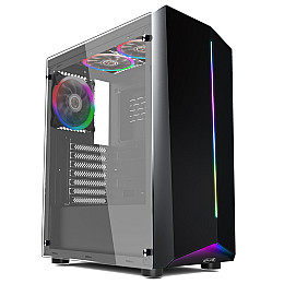 Корпус 1stPlayer R6-A-3R1 Color LED Black без БП