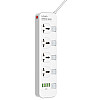 Удлинитель сетевой Ldnio SC4408, 4USB, 4 розетки, белый