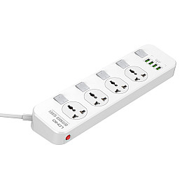 Удлинитель сетевой Ldnio SC4408, 4USB, 4 розетки, белый