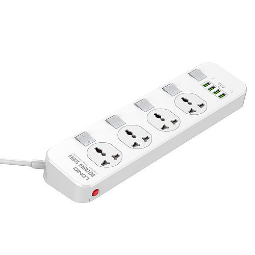 Удлинитель сетевой Ldnio SC4408, 4USB, 4 розетки, белый