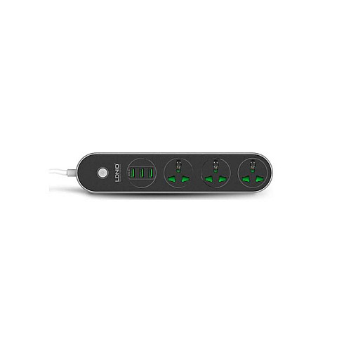 Сетевой фильтр LDNIO SС3301, 3 Розетки + 3 USB, 2 М, Сечение 3х0,75мм