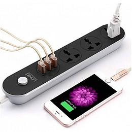 Сетевой фильтр LDNIO SС3301, 3 Розетки + 3 USB, 2 М, Сечение 3х0,75мм
