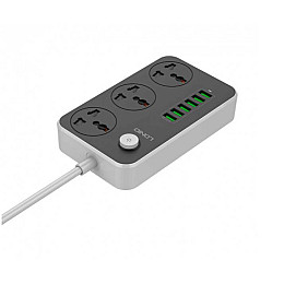 Сетевий фільтр LDNIO SE3604, 6USB, 3 розетки, 1.6м
