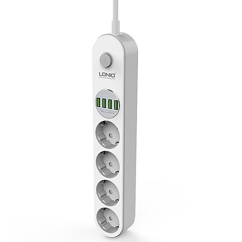 Удлинитель сетевой Ldnio SE4432 4USB 4 розетки 2 м белый