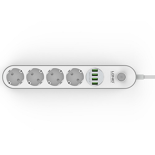 Удлинитель сетевой Ldnio SE4432 4USB 4 розетки 2 м белый