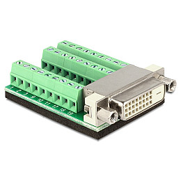 Терміналблок Delock Terminal block-DVI /F 27pin DVI24+1 Pitch=3.81mm зелений (70.06.5169)