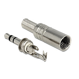 Штекер Delock FreeEnd-Jack 3.5mm 3pin /M конектор під пайку Stereo металік (70.06.5532)