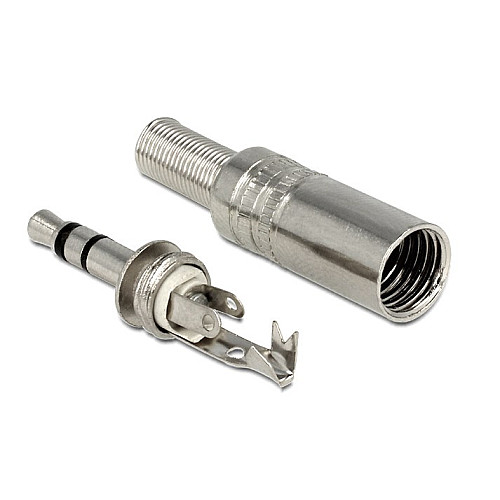 Штекер Delock FreeEnd-Jack 3.5mm 3pin /M конектор під пайку Stereo металік (70.06.5532)